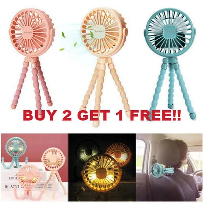$16.85 • Buy USB Fan Flexible Octopus Clip-on Mini Fan LED Handheld Fans For Baby Stroller