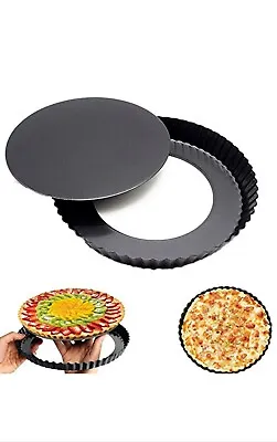 Non-Sticks Quiche Tart Pan Removable Loose Bottom Tart Pie Loose Bottom Flan Tin • £5.99