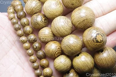 100% Natural Wenge Wood Round Ball Beads 6mm 8mm 15mm 18mm 20mm Healing Bracelet • $5.78