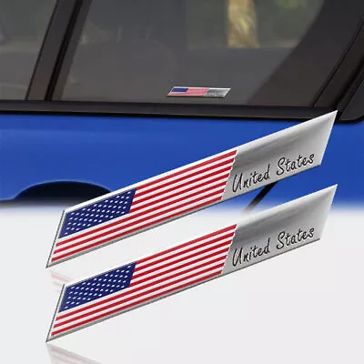 3x USA Flag Sticker American Car Logo Auto Emblem Metal Badge Decal Accessories • $14.99