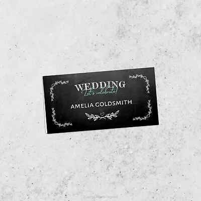 Chalkboard Bistro Wedding Place Card Digital Or Printed • £8