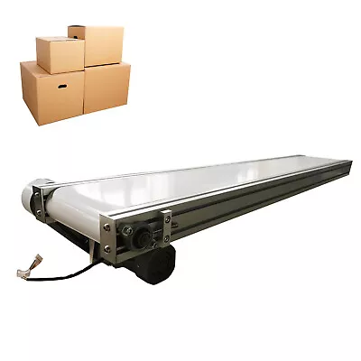 59inL*7.9inW 110V Electric White PVC Belt Conveyor Mesa 120W Adjustable Speed • $685.26