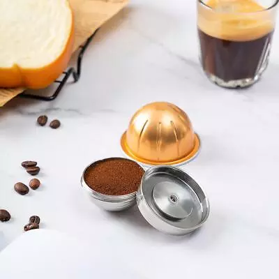 Stainless Steel Reusable Capsule Refillable Coffee Filter Pods For Vertuo Next - • $29.22