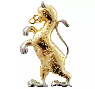 *Minty & Cool! 2.25  VTG C1980's  JORDACHE HEAVY GOLD & SILVER DRAGON BROOCH PIN • $6.99