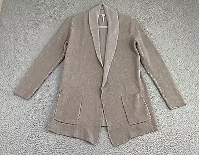 Designer MARGARET O'LEARY 100% Cotton Sweater Waffle Knit Cardigan Sz Medium EXC • $79.49