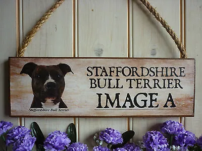 Personalised Staffordshire Bull Terrier Sign Wooden Garden Sign Gate Sign Plaque • £14.80