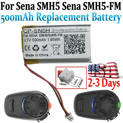 For SENA SMH5 SMH-5-FM Motorcycle Bluetooth Headset 500mAh Replacement Battery • $15.99