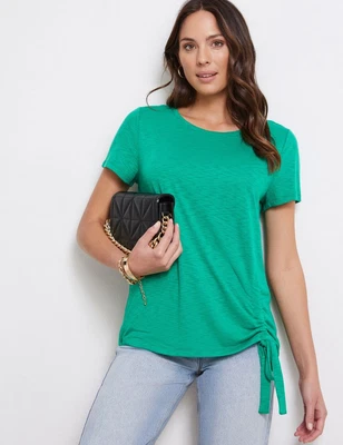 $16.03 • Buy Katies Short Sleeve Rusched Side Tee Womens Clothing  Tops T-Shirt