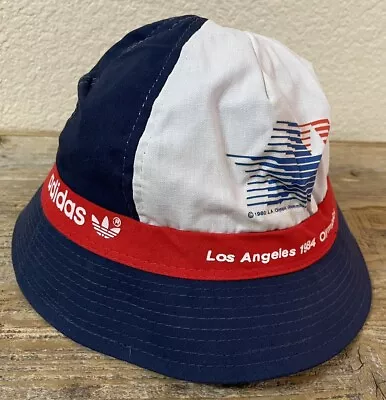 Vintage Los Angeles 1984 Olympics Adidas Bucket Hat Olympic Committee One Size • $38.99
