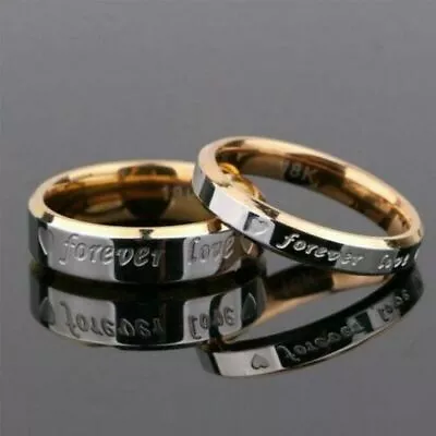 Women Band Love Men Ring Wedding Titanium Rings Forever Couple Promise Steel • £3.36