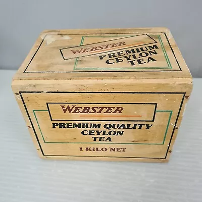 Vintage Wooden Tea Box Chest Webster Premium Ceylon Tea 2002 • $19.95