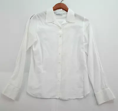 £30.75 • Buy Anne Fontaine Marty Voile Fine Cotton Long Sleeve Button Shirt Top White S 4/6