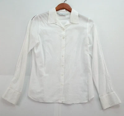 £30.75 • Buy Anne Fontaine Marty Voile Fine Cotton Long Sleeve Button Shirt Top White S 4/6