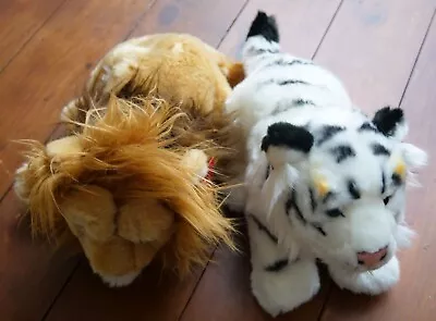 Keel Lion & White Tiger Soft Toys 33cm Plush Hand Made CE Mark Ideal Gift NEW • £18.99