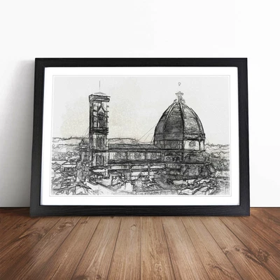 £12.95 • Buy Florence Cathedral In Italy In Abstract Framed Wall Art Print Poster Picture