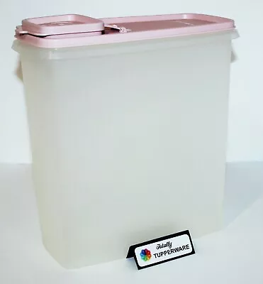 Tupperware Cereal Storer Large 20 Cup Super Vintage Keeper Strawberry Cream Pink • $25.95