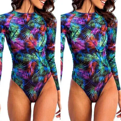 £15.59 • Buy Women's Monokini Long Sleeve One Piece Beach Swimming Swimwear Surfing Costumes