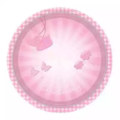 Communion Christening Baptism Party Supplies Pink Girl Lunch Plates (Pk.8) • $13.95