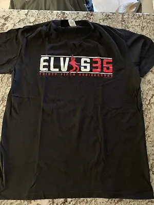 Elvis Presley T-Shirt T Shirt Black Concert Graceland Large 35th Anniversary • $9.99