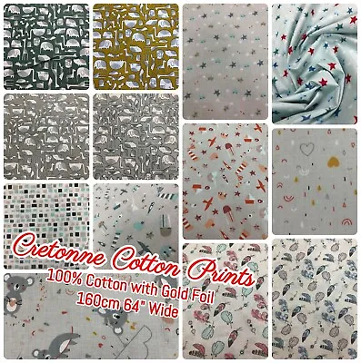 £3.99 • Buy 100% Cotton Cretonne Oeko-tex Fabric Prints - 160cm 64  Wide - Per 1/2 & Metre