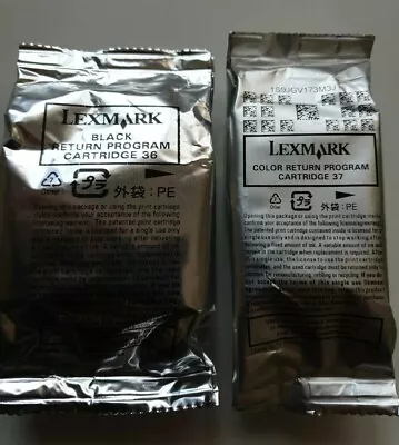 LEXMARK 36 & 37  Multipack Genuine Black & Tri-Colour Ink Cartridges Original • £28