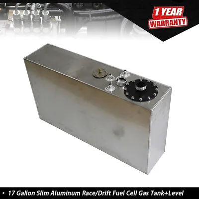 17 Gallon/64L Slim Aluminum Race/Drift Fuel Cell Gas Tank+Level Sender • $112.20