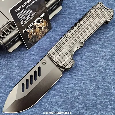 PMP Knives Kodiak Beast M390 Plain Blade Black Frag Titanium Handles PMP065 • $370