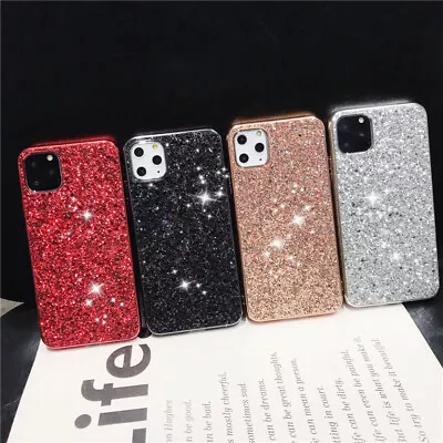 $6.81 • Buy Glitter Hard Case For IPhone 15 14 13 12 Pro Max 11 XR 8 7 Plus Shockproof Cover
