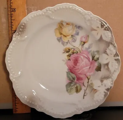 Vintage LEUCHTENBURG GERMANY CHINA PORCELAIN SAUCER PLATE ROSES THEME • $25