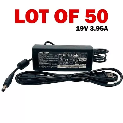 LOT OF 50 Toshiba 75W AC Adapter Laptop Charger PA3468U-1ACA 5.5*2.5mm W/Cord • $446.50