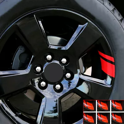 6x Red Reflective Car Wheel Tyre Vinyl Decal Stickers Accessories Fit 16 -21  • $4.80