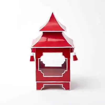 Large Pagoda Tea Light Holder Lantern In Berry Red • £16.50