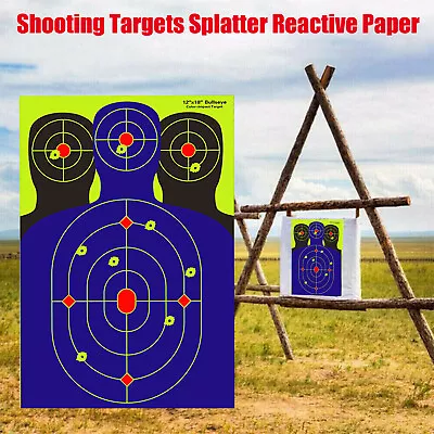 20 Pack 12x18  Shooting Targets Reactive Splatter Range Gun Rifle Paper Target • $21.99