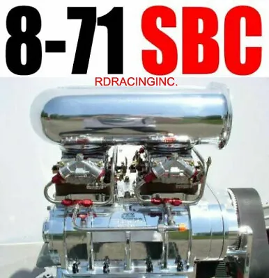 Small Block Chevy Blower Shop Supercharger High Helix 8-71 Polished 2v 750 Carbs • $9529.95