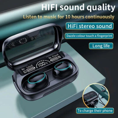$17.99 • Buy TWS Bluetooth 5.1 Wireless Earbuds Waterproof LED Display Stereo Sport Earphones