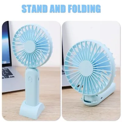 Portable Mini Hand-Held Small 3 Speed Cooler Cooling Usb Rechargeable Desk Fan • £5.98