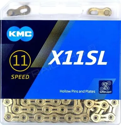 KMC X11SL Gold 11-Speed Road / CX Bike Chain Ti-N 118L Fits Campy SRAM Shimano • $46.95