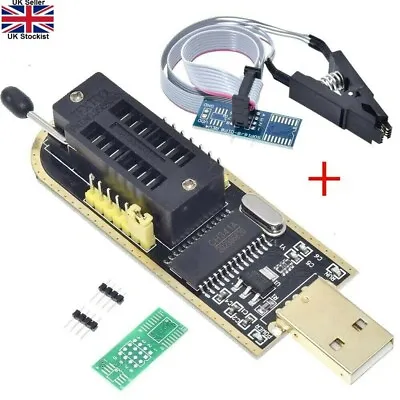 CH341A BIOS USB Programmer Flasher Writer 24 25 Series EEPROM SOP Clip Adapter • £5.54