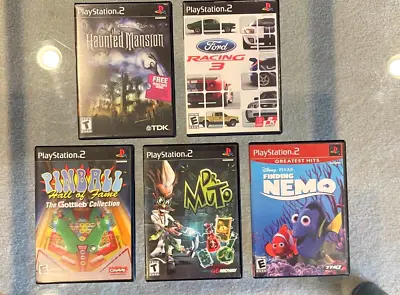 PlayStation 2 Video Games-Lot Of 5~Racing~Nemo~Pinball-Haunt Mansion-Very Good • $19.90