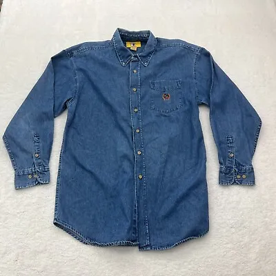 Vintage Duck Head Shirt Mens Large Blue Denim Long Sleeve Shacket Outdoors READ • $19.88