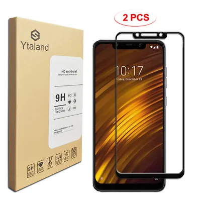 $7.68 • Buy 2PCS  Full Glue Covered Tempered Glass Screen Protector For Xiaomi Pocophone F1