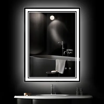 24-40 Inches Vanity LED Mirror Bathroom Antifog 3 Color Light Adjustment CRI 90 • $73.98