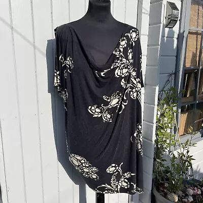 £68 • Buy Vivienne Westwood Anglomania Navy Blue Jersey Stretch Draped Dress UK Size XL