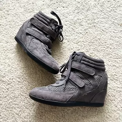 Madden Girl Hickorry Gray Wedge High Top Sneakers • $35