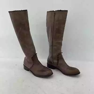 Miss Albright Brown Tall Leather Riding Boots - Women's Size 8.5B • $38