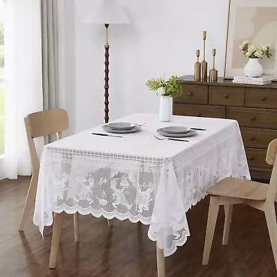 60 X 84 Rectangular Vintage Tablecloth. Each Lace Tablecloth Adds A Touch Of ... • $27.44