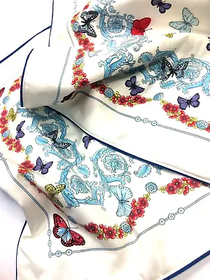 GIANNI VERSACE VINTAGE '90s TABLE SET 2 PLACE MAT WHITE BAROQUE BUTTERFLIES  • $119.64