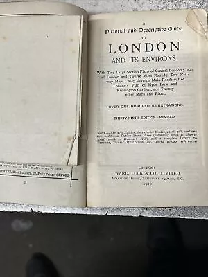 1916 Antique Copy Ward Lock Illustrated London Guide Book All Maps Present • £4.99