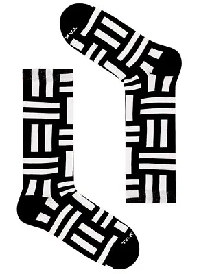 TakaPara Funky Colourful Black & White Patterned Design Unisex Socks • $11.10