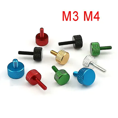 M3 M4 Aluminum Alloy Knurled Thumb Screws PC Computer Case Hand Grip Knob Bolts • £4.31